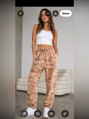 Fabletics Tan Camo Joggers